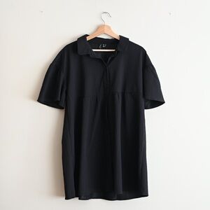 Vero Moda Black Button Up Dress. Textured - Size L